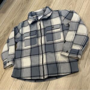 Mayoral Blue and Cream Plaid Kids Jacket